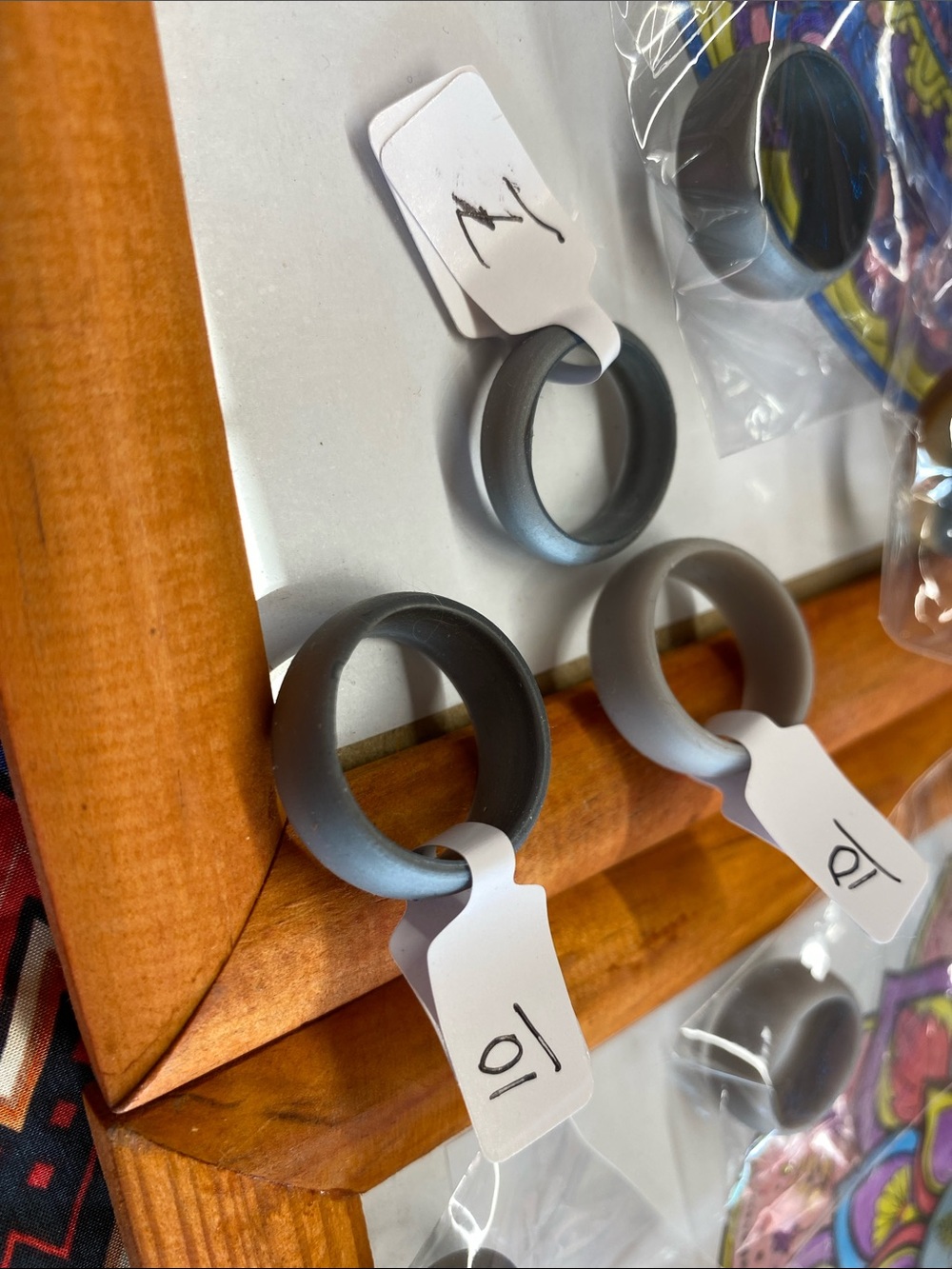 Matte Black and Gunmetal Rubber Rings - Multiple Sizes - Picture 2 of 3